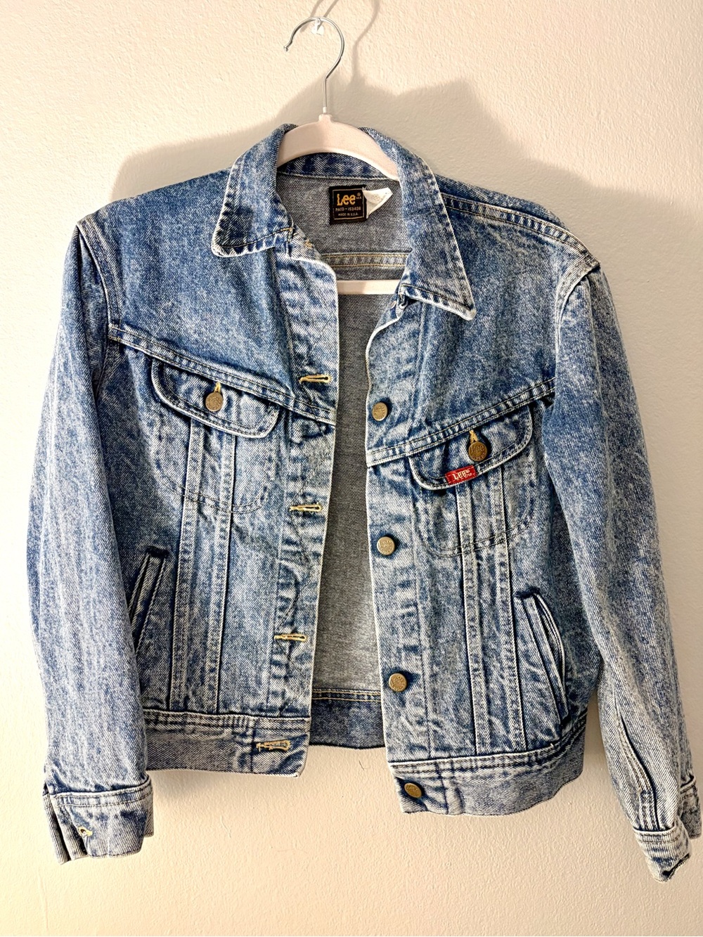 Lee Acid Wash Denim Jacket Blue Jean Jacket Cropped Trucker S